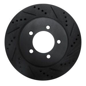 Ford Explorer Brake Rotor (1) - Front Right - R1 Concepts - Drilled & Slotted - Black - `02-`05